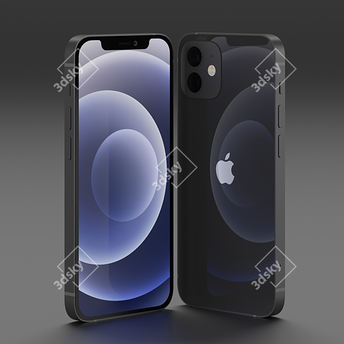 Ultimate Apple iPhone 12 Collection: Real Scale, Official Colors 3D model image 2