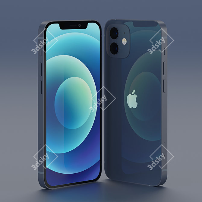 Ultimate Apple iPhone 12 Collection: Real Scale, Official Colors 3D model image 3