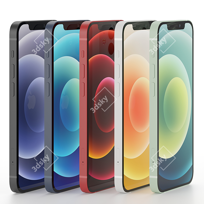 Ultimate Apple iPhone 12 Collection: Real Scale, Official Colors 3D model image 10
