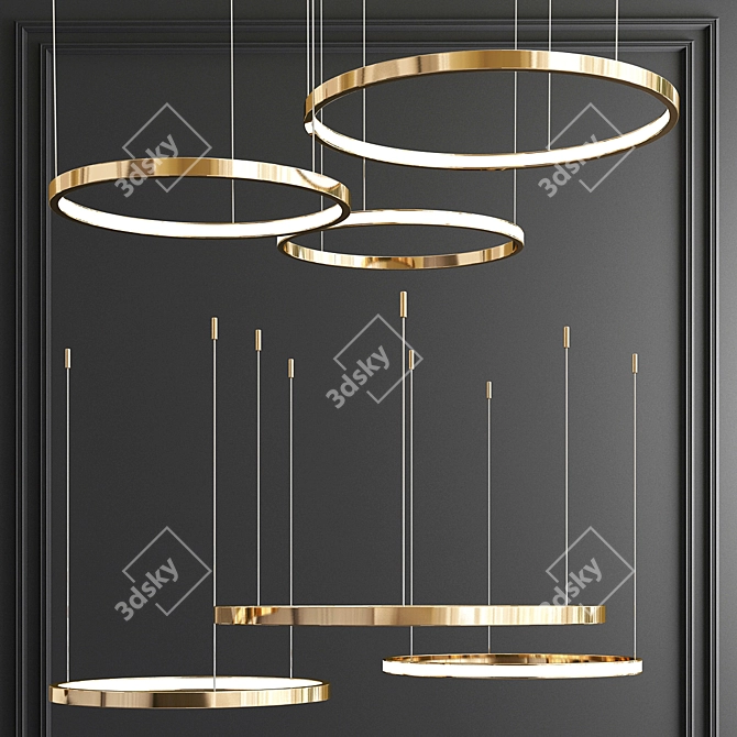 Stunning Ring Chandeliers - 3 Types 3D model image 3