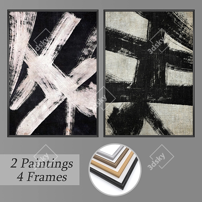 Versatile Set of Wall Paintings 3D model image 1