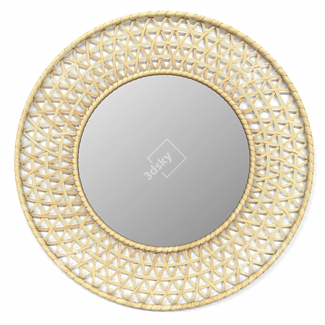 Rattan-Woven Round Mirror | IKEA MISSVEDEN 3D model image 1