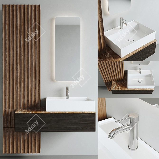 Alice Ceramica Bathroom Set 3D model image 1