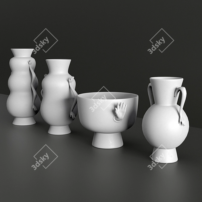 Modern Eve Vases Set 3D model image 2