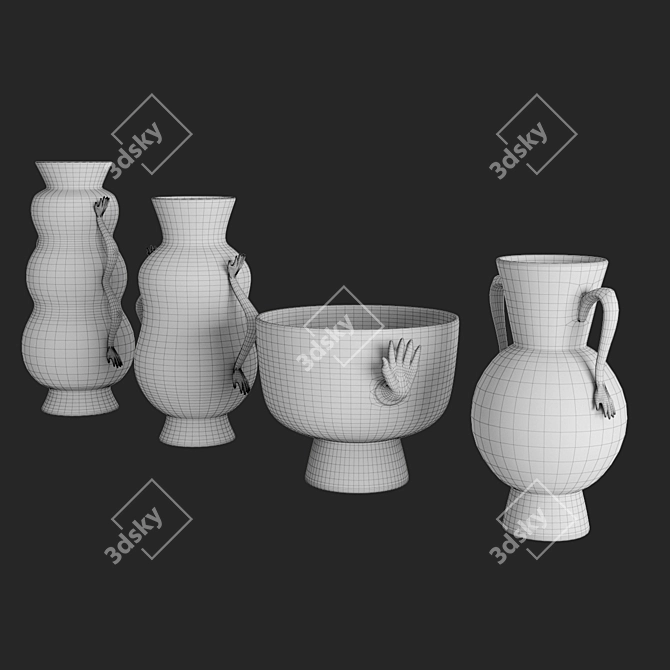 Modern Eve Vases Set 3D model image 4