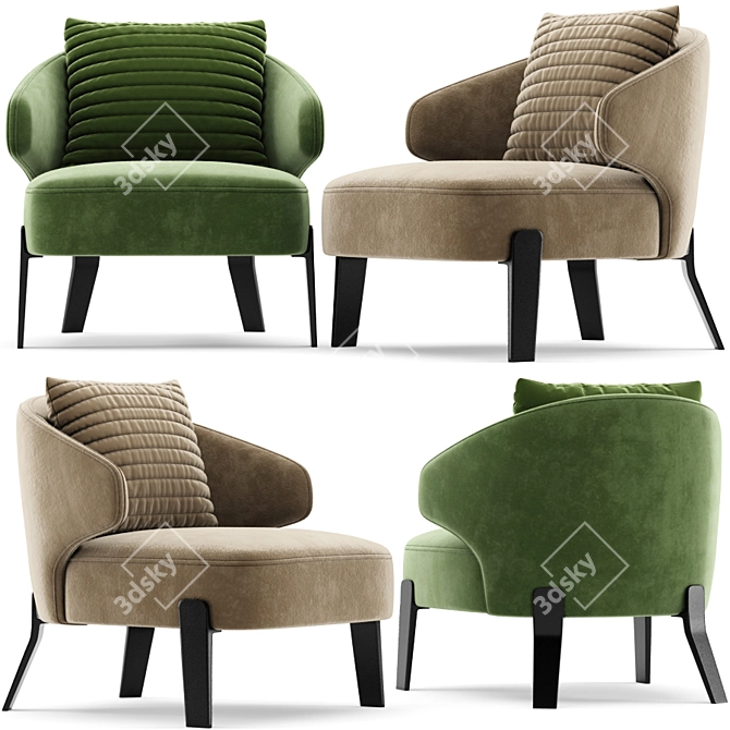 Sleek Comfort Embrace armchair 3D model image 1