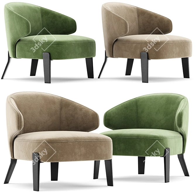 Sleek Comfort Embrace armchair 3D model image 3