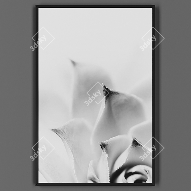 Sleek Black Framed Painting 3D model image 1