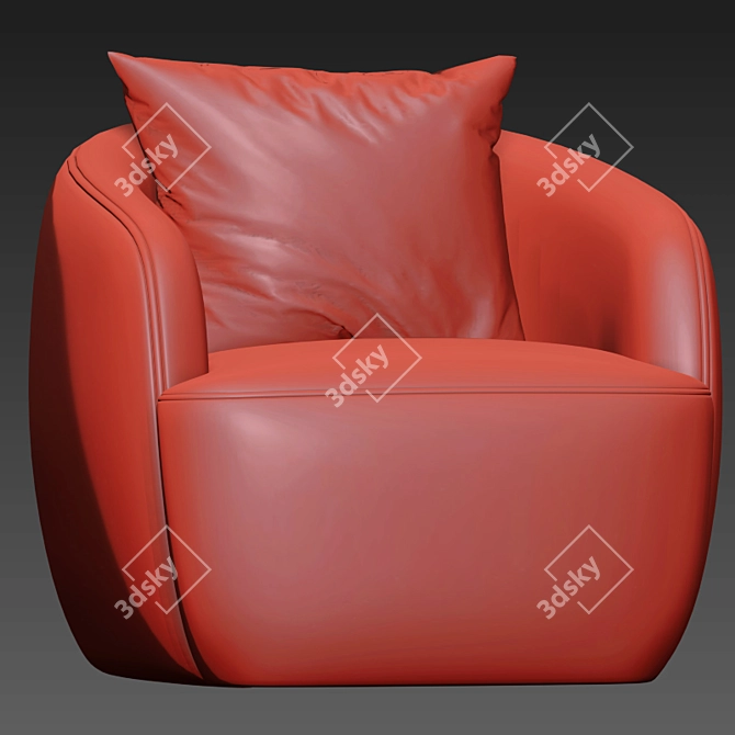 Glamorous Gwyneth Boucle Chair 3D model image 3