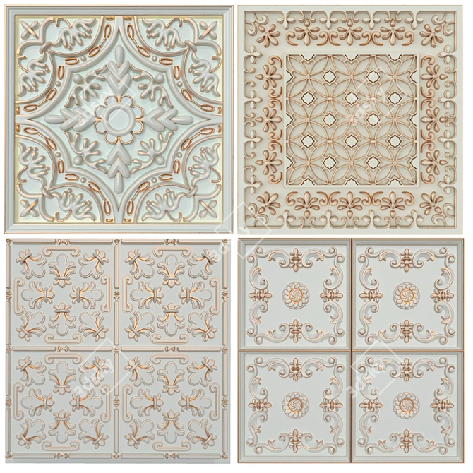 6-Piece Decorative Panels Set 3D model image 1