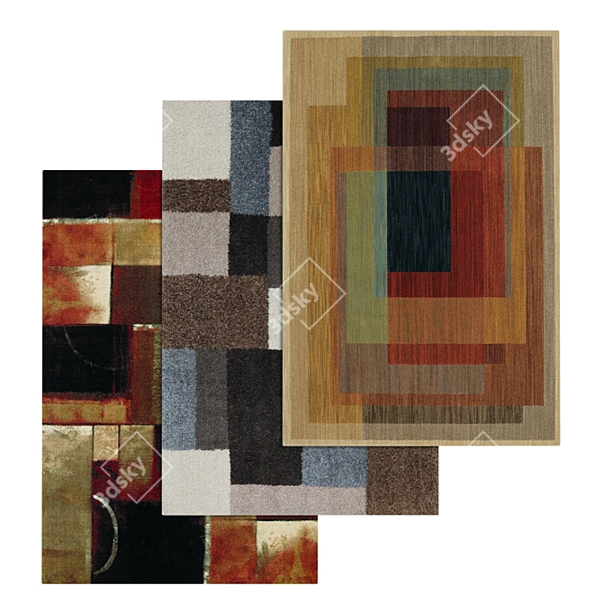 Luxury Carpet Set - High-Quality Textures for Close and Distant Shots 3D model image 1