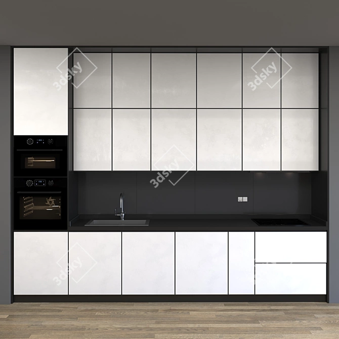 Modular Kitchen Design Set 3D model image 1