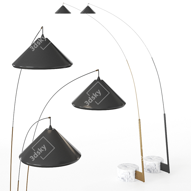 SEYVAA FLEX Floor Lamp: Stylish Illumination with French Design 3D model image 1