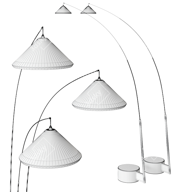 SEYVAA FLEX Floor Lamp: Stylish Illumination with French Design 3D model image 2