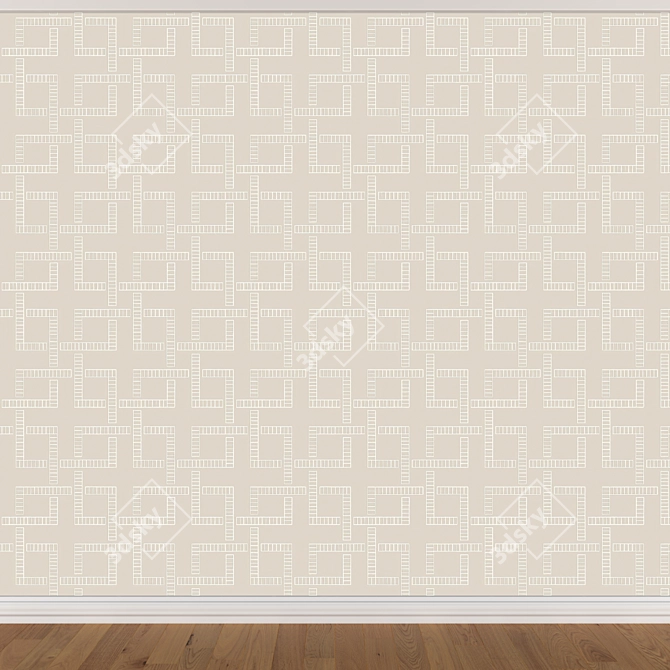 Seamless Wallpaper Set: 1361 - 3 Colors 3D model image 2