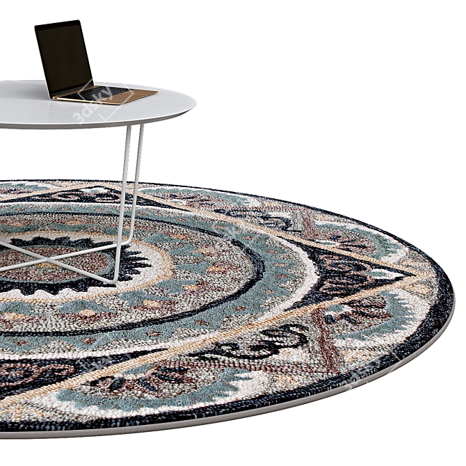 Elegant Circle Rugs 3D model image 2