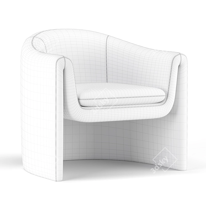 Elegant Linen Chair 3D model image 4