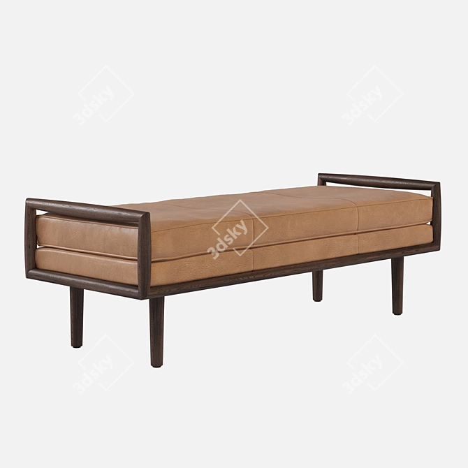 Ansa Charme Tan Bench: Stylish and Comfortable Seating Solution 3D model image 2