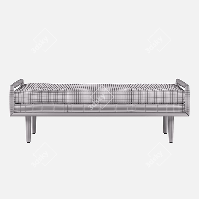 Ansa Charme Tan Bench: Stylish and Comfortable Seating Solution 3D model image 4