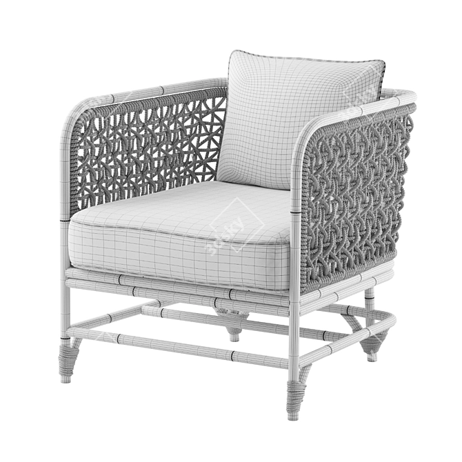 Naturally Elegant Marigny Rattan Chair 3D model image 5