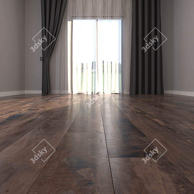 Smoked Dublin Parquet: Multi-Texture, High Definition 3D model image 2