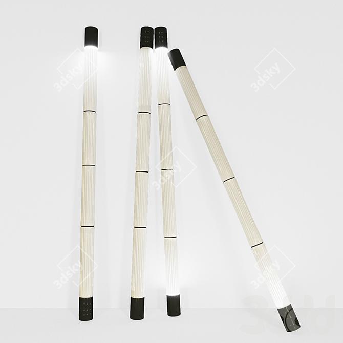 Sleek Satin Glass Floor Lamp 3D model image 1