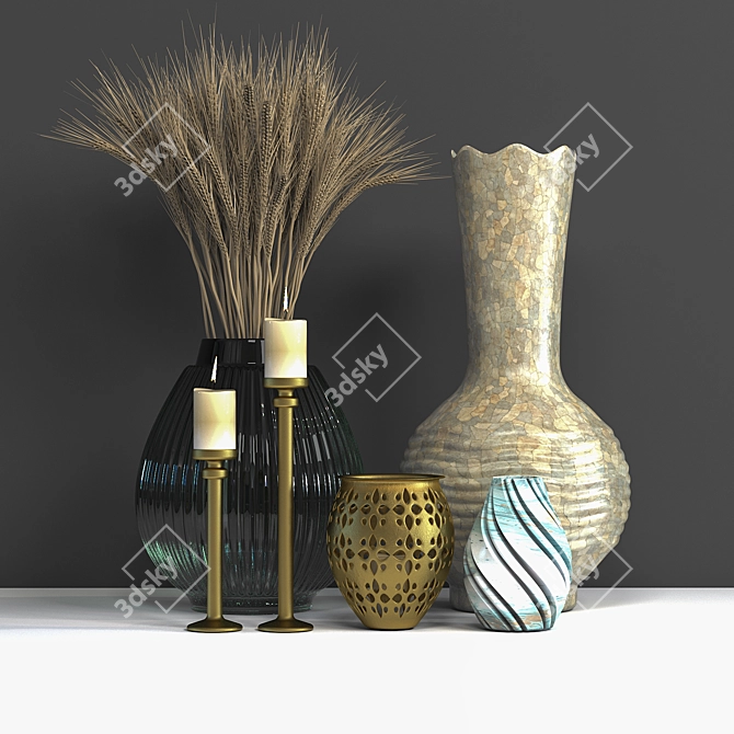 Elegant Decor Set 3D model image 1