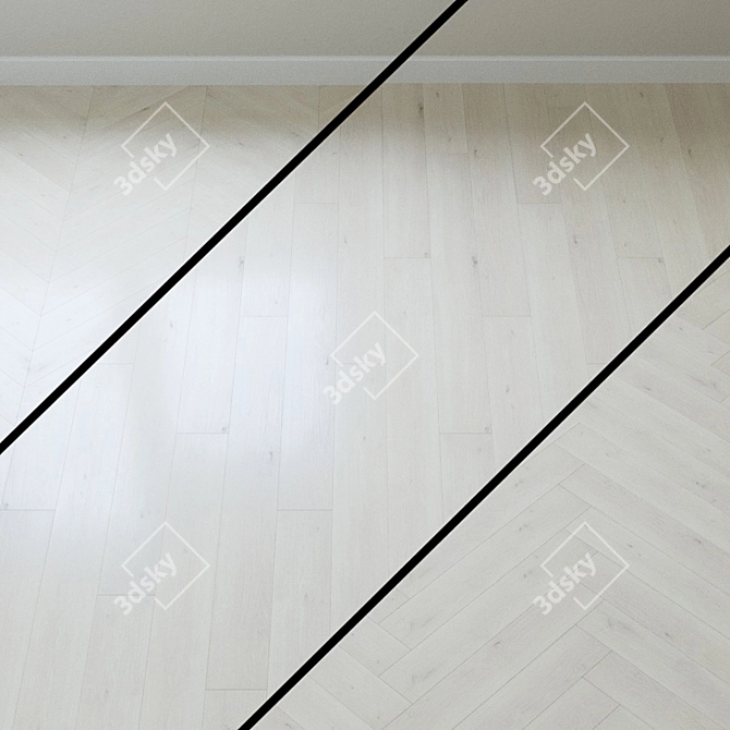 White Emilia Oak Laminate 3D model image 1