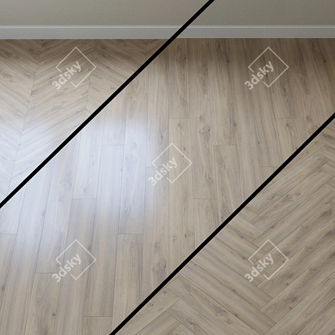 Emilia Oak Corduroy Gray Laminate 3D model image 1