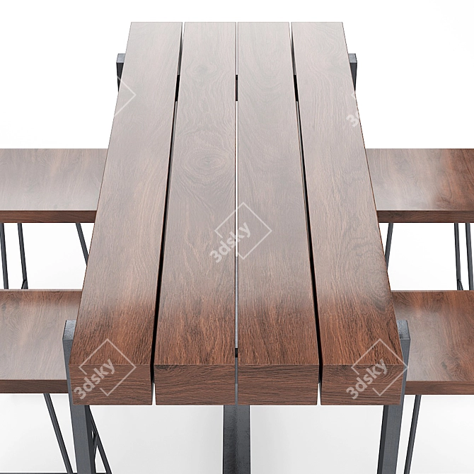 Modern Bar Table and Stool Set 3D model image 3