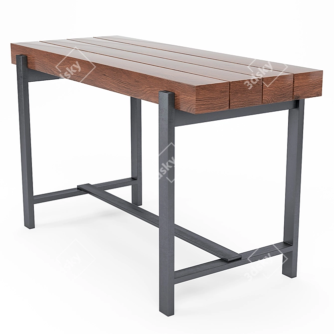 Modern Bar Table and Stool Set 3D model image 4