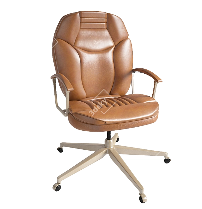 ErgoLux Leather Office Chair 3D model image 2