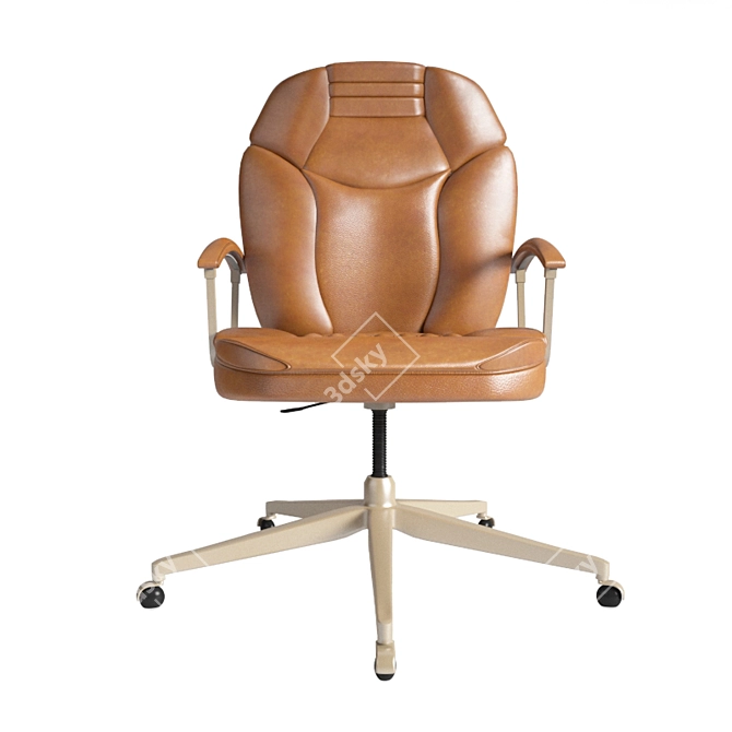 ErgoLux Leather Office Chair 3D model image 3