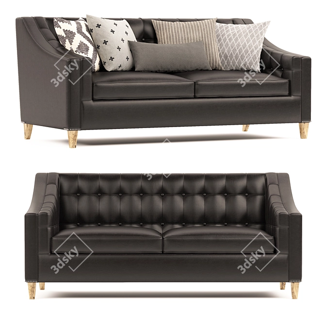Aiken Leather Sofa: Classic Elegance for Your Home 3D model image 1