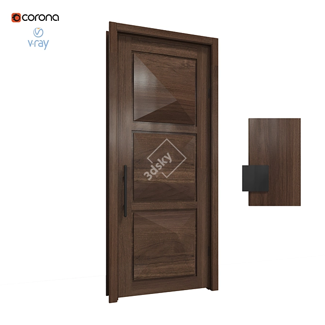 Luxury Wood Block Design - LECATE 3D model image 1