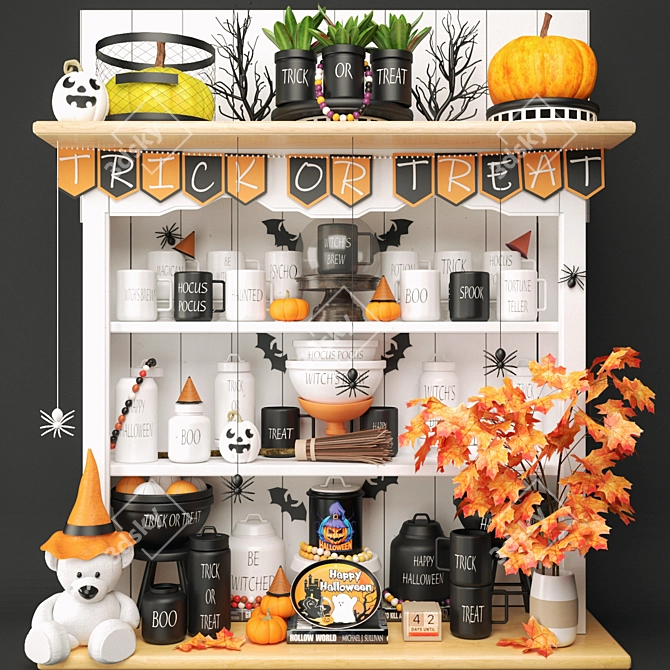 Spectacular Halloween Decor Set 3D model image 1