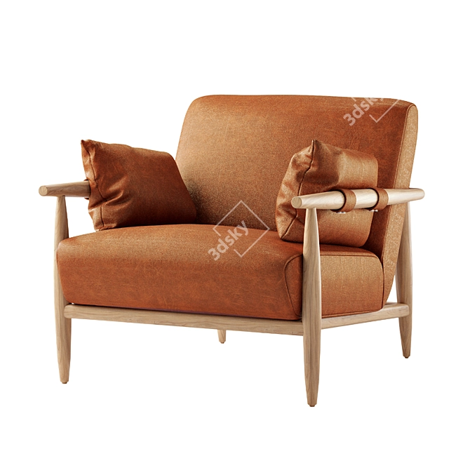 Luxury Leather Chair - Kershaw 3D model image 1