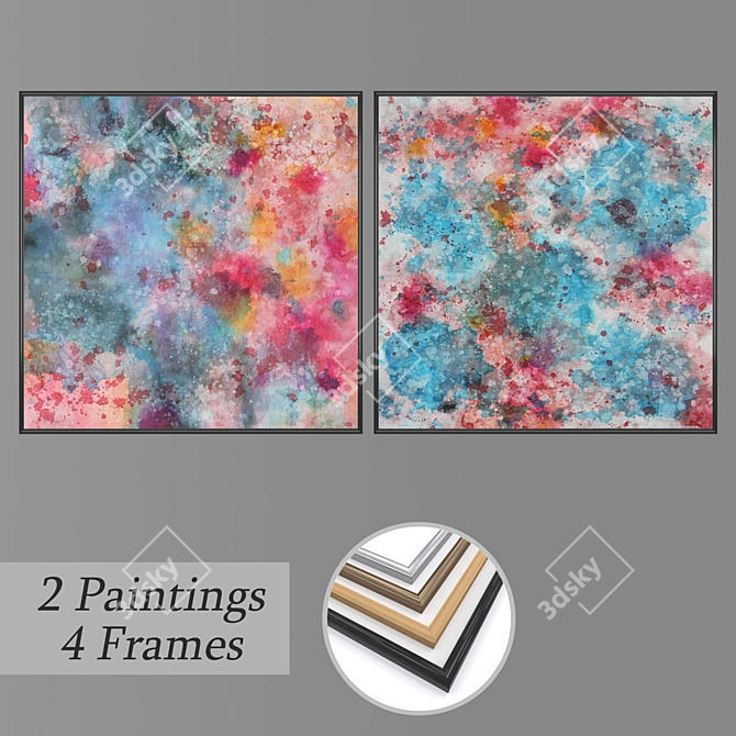 Elegant Wall Art Set 3D model image 1