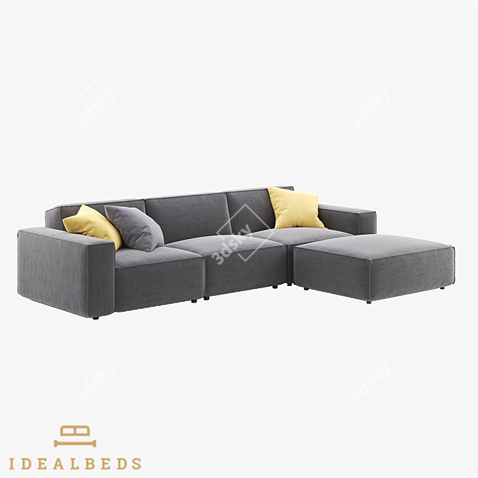 Modular Corner Sofa: OM Como | 300cm x 195cm x 72cm | Fabric Material 3D model image 2