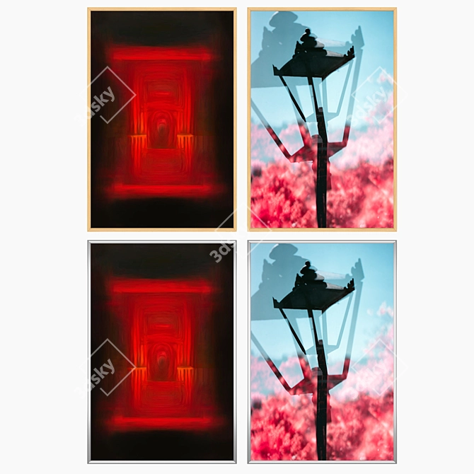 Stylish Wall Paintings Set 3D model image 3