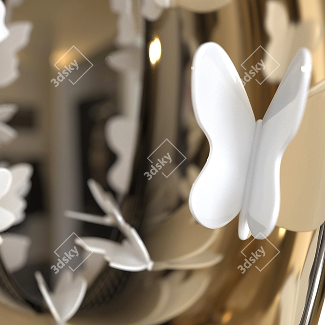 Ellipsis Butterfly Gold Porcelain Vase 3D model image 3