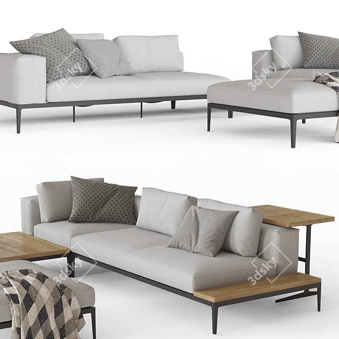 Grid Modular Sofa by Gloster 3D model image 2