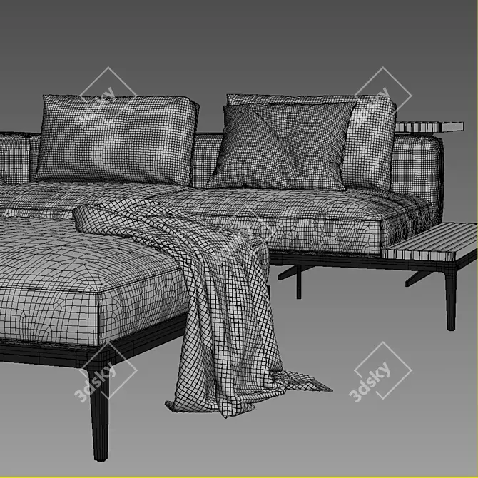 Grid Modular Sofa by Gloster 3D model image 3