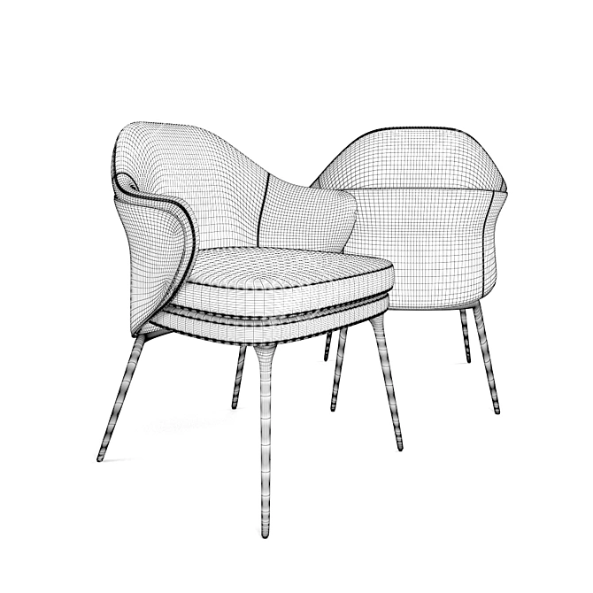 Modern Elegance: MINOTTI Angie Dining Chair 3D model image 3