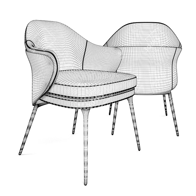 Modern Elegance: MINOTTI Angie Dining Chair 3D model image 6