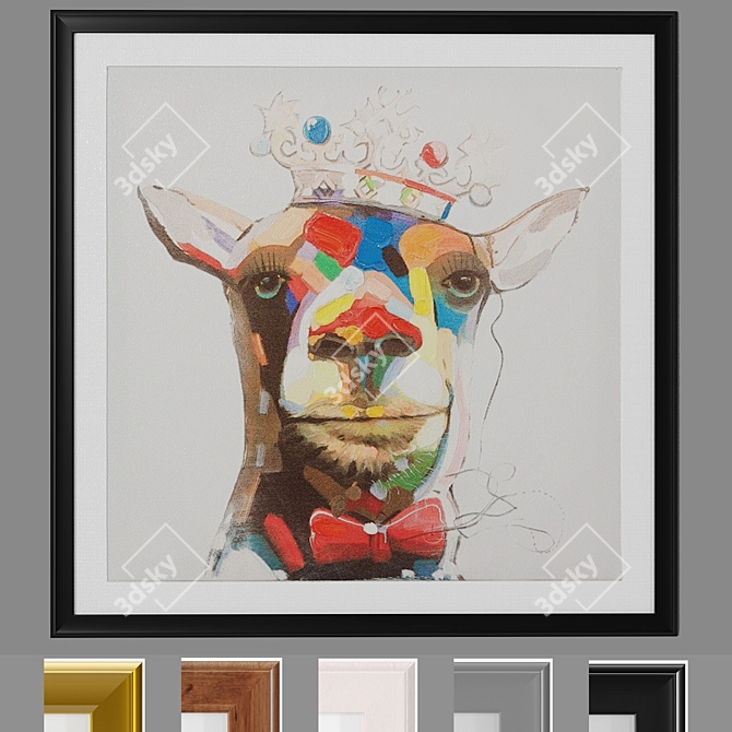 Crowned Giraffe: Art Frams Set 3D model image 1