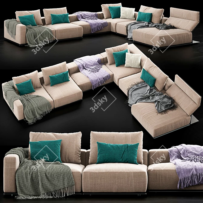 Sleek Westside Sofa by Poliform 3D model image 1