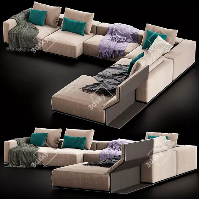 Sleek Westside Sofa by Poliform 3D model image 2
