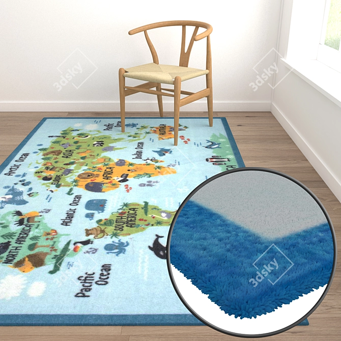 Title: High-Quality Carpet Set 3D model image 5