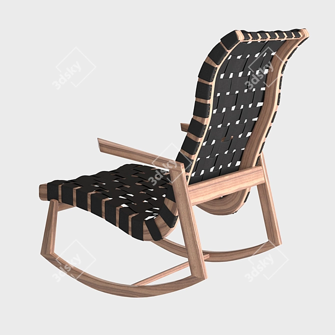 Elevated Comfort: Highback Rapson Rocking Chair 3D model image 2